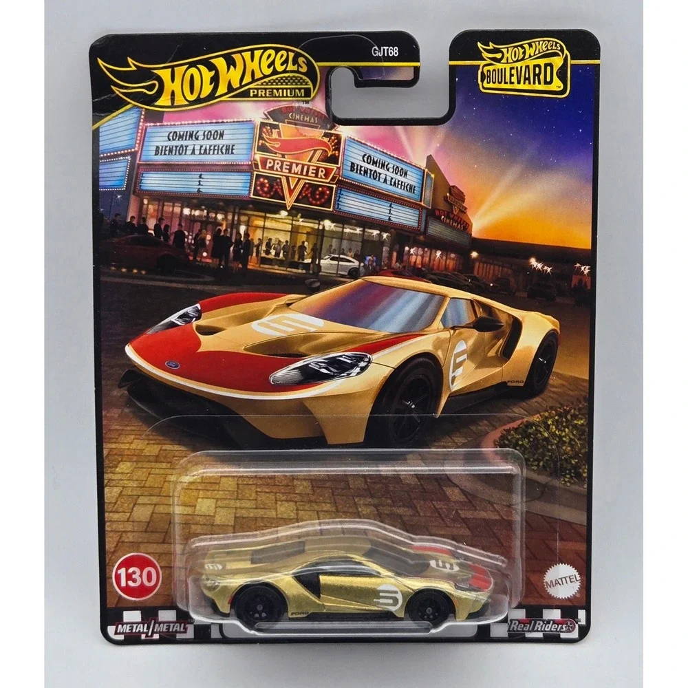 Hot Wheels Boulevard '17 Ford GT Unisex 1:64 Gold Premium‎ Real Riders 130 New
